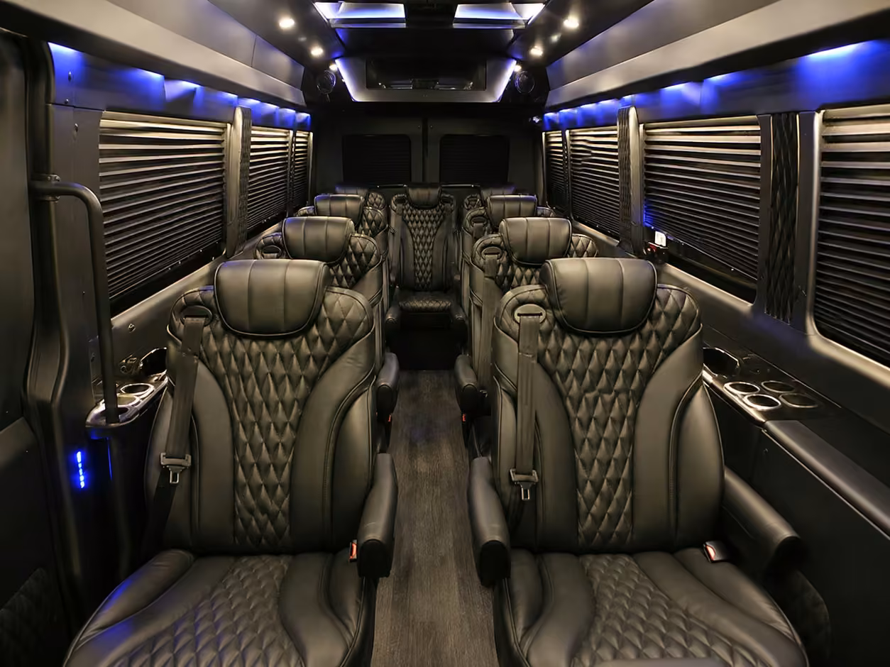 sprinter van rental with driver inside